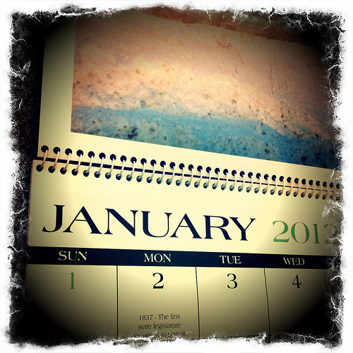 january 2012 calendar